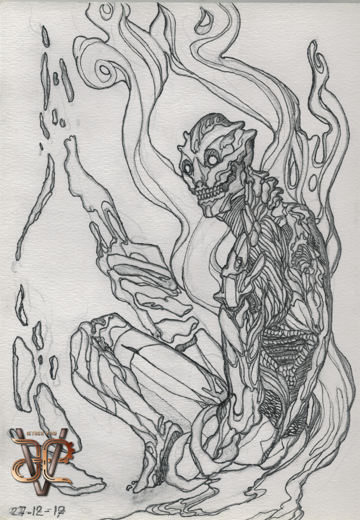 A fresly baked Flesh Clock, summoned by it's master